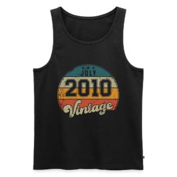 Vintage Geburtstag - Juli 2010 - Geschenkidee - Männer Premium Bio Tank Top - Schwarz - Vorne - Michal (187cm)
