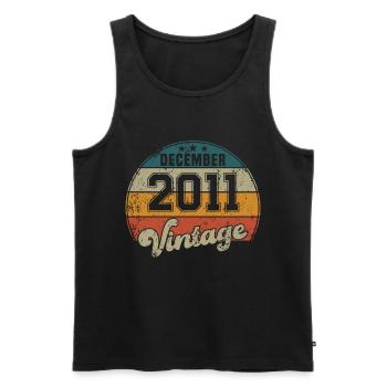 Vintage Geburtstag - Dezember 2011 - Geschenkidee - Männer Premium Bio Tank Top - Schwarz - Vorne - Michal (187cm)