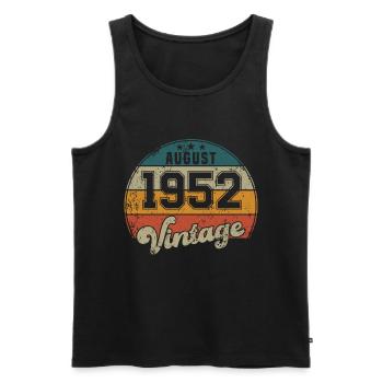 Vintage Geburtstag - August 1952 - Geschenkidee - Männer Premium Bio Tank Top - Schwarz - Vorne - Michal (187cm)