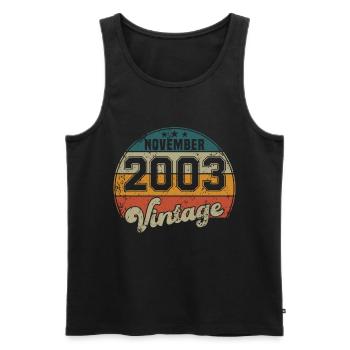 Vintage Geburtstag - November 2003 - Geschenkidee - Männer Premium Bio Tank Top - Schwarz - Vorne - Michal (187cm)