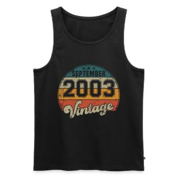 Vintage Geburtstag - September 2003 - Geschenkidee - Männer Premium Bio Tank Top - Schwarz - Vorne - Michal (187cm)