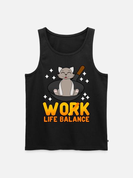 Wok Cat Cooking - Men's Premium Organic Tank Top - black