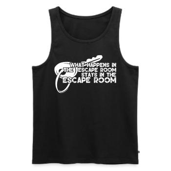 Escape Room Game - Men's Premium Organic Tank Top - black - Front - AI Model Male 178 light (178cm)