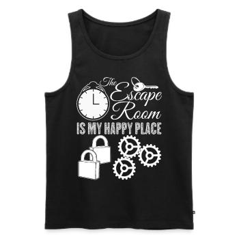 Escape Room - Men's Premium Organic Tank Top - black - Front - AI Model Male 178 light (178cm)