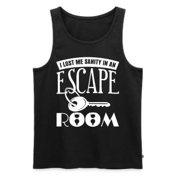 Escape Room Joke - Men's Premium Organic Tank Top - black - Front - AI Model Male 178 light (178cm)