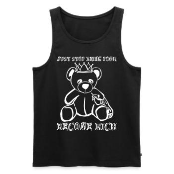 Capitalisme Marché Actions monétaires - Débardeur bio Premium Homme - noir - Devant - Michal (187cm)