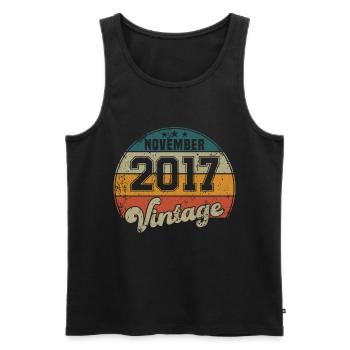 Vintage Geburtstag - November 2017 - Geschenkidee - Männer Premium Bio Tank Top - Schwarz - Vorne - Michal (187cm)