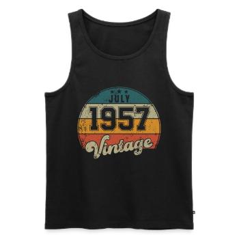 Vintage Geburtstag - Juli 1957 - Geschenkidee - Männer Premium Bio Tank Top - Schwarz - Vorne - AI Model Male 178 light (178cm)