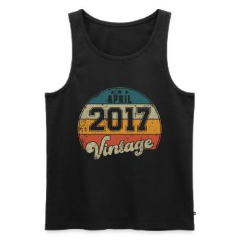 Vintage Geburtstag - April 2017 - Geschenkidee - Männer Premium Bio Tank Top - Schwarz - Vorne - Michal (187cm)