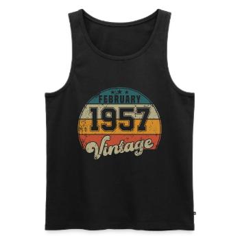 Vintage Geburtstag - Februar 1957 - Geschenkidee - Männer Premium Bio Tank Top - Schwarz - Vorne - AI Model Male 178 light (178cm)