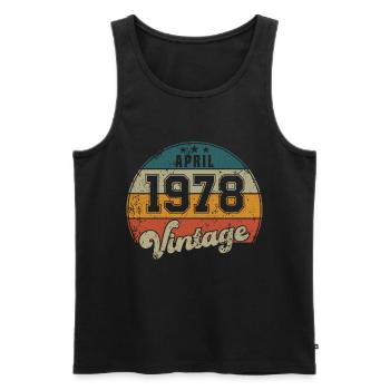 Vintage Geburtstag - April 1978 - Geschenkidee - Männer Premium Bio Tank Top - Schwarz - Vorne - Michal (187cm)