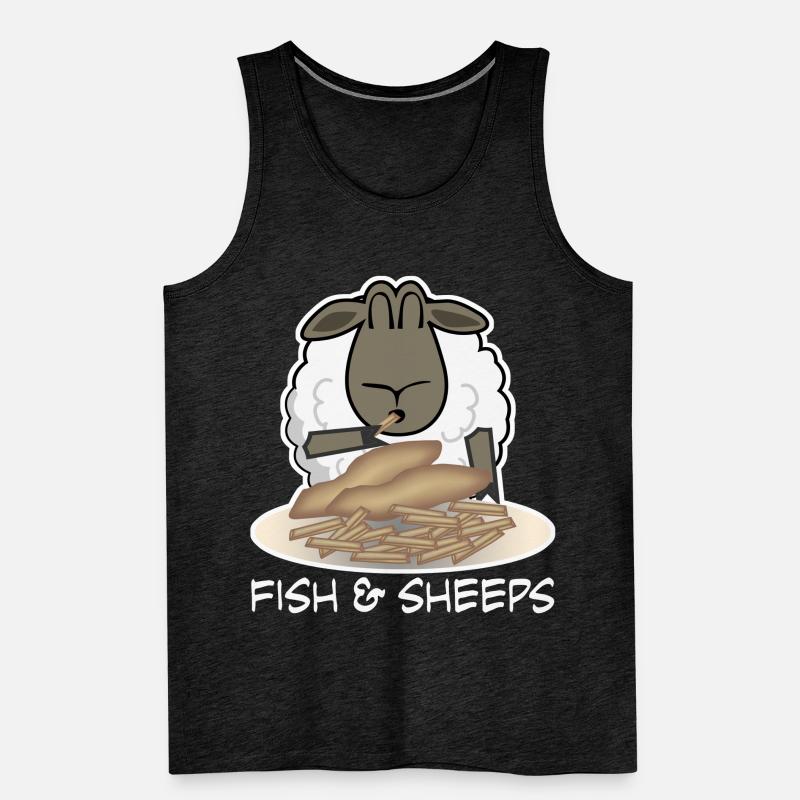 Sheep eats Fish and Chips Shepherd Männer Premium Bio Tank Top