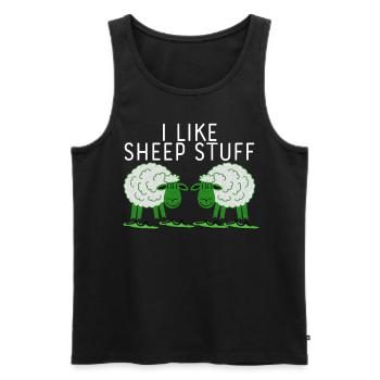 Sheep Joke Cheap Stuff - Men's Premium Organic Tank Top - black - Front - Michal (187cm)