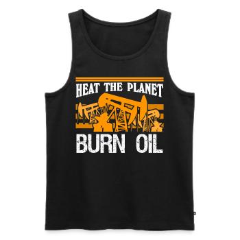 Heat the planet Joke - Men's Premium Organic Tank Top - black - Front - AI Model Male 178 light (178cm)