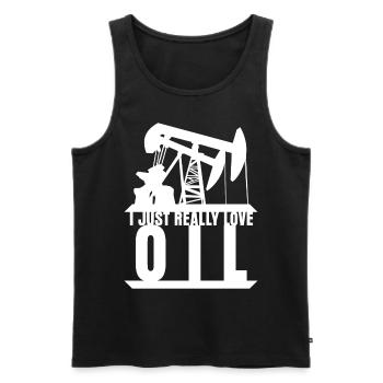 Mechanic Workshop Car Oil - Men's Premium Organic Tank Top - black - Front - AI Model Male 178 light (178cm)