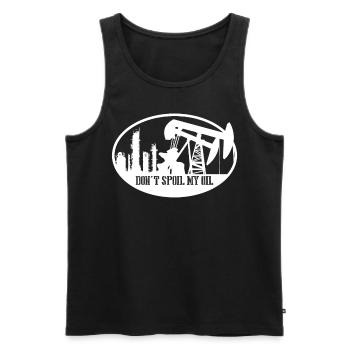 Oil Joke Mechanic Car Workshop - Men's Premium Organic Tank Top - black - Front - AI Model Male 178 light (178cm)