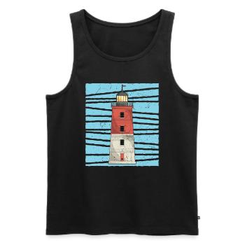 Ocean Lighthouse Lover Gift Lighthouse - Men's Premium Organic Tank Top - black - Front - Michal (187cm)