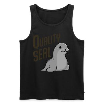 Label de qualité Pinneped - Débardeur bio Premium Homme - noir - Devant - Michal (187cm)