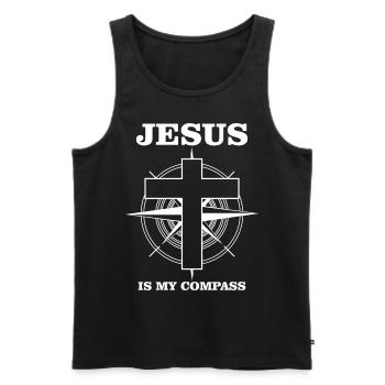Jesus Christ Compass Christianity - Männer Premium Bio Tank Top - Schwarz - Vorne - Michal (187cm)