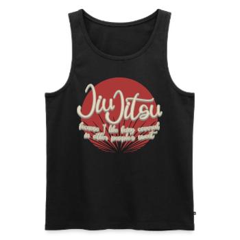 Ju-Jitsu Sweat Brasilian Jiu-Jitsu BJJ - Männer Premium Bio Tank Top - Schwarz - Vorne - AI Model Male 178 light (178cm)