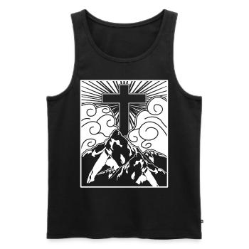 Croix Jésus-Christ Christianisme - Débardeur bio Premium Homme - noir - Devant - Michal (187cm)