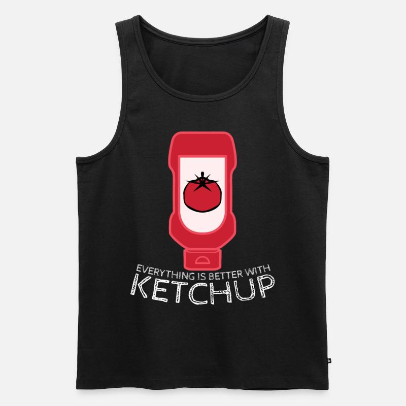 Tomato Ketchup Bottle - Männer Premium Bio Tank Top - Schwarz