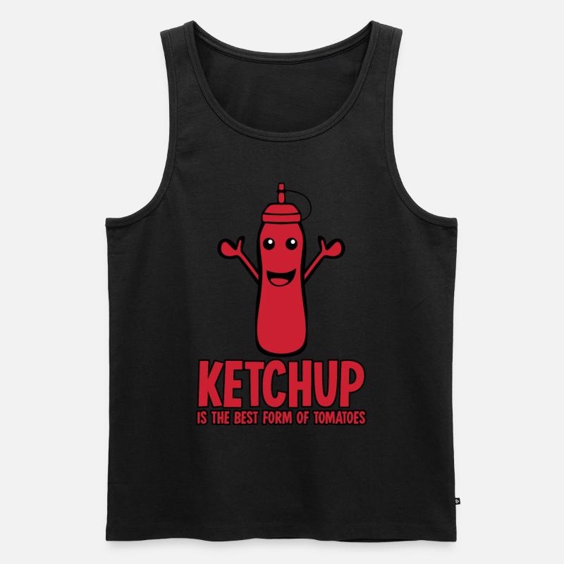 Tomatos Tomato Ketchup - Männer Premium Bio Tank Top - Schwarz