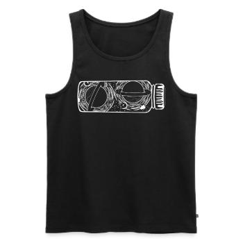 Planets and Space with Stars in a Bottle - Männer Premium Bio Tank Top - Schwarz - Vorne - AI Model Male 178 light (178cm)