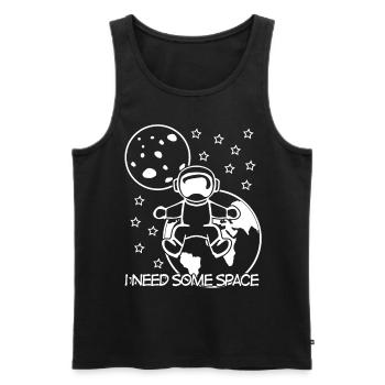 Astronaut with Stars and Planets - Men's Premium Organic Tank Top - black - Front - AI Model Male 178 light (178cm)