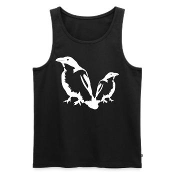 Ravens Crows Crow Raven - Men's Premium Organic Tank Top - black - Front - AI Model Male 178 light (178cm)