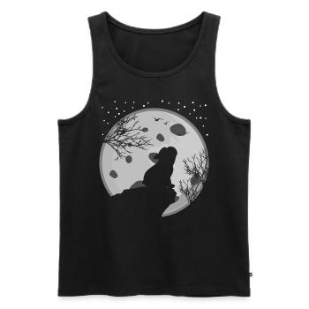 French Bulldog and Moon - Men's Premium Organic Tank Top - black - Front - Michal (187cm)