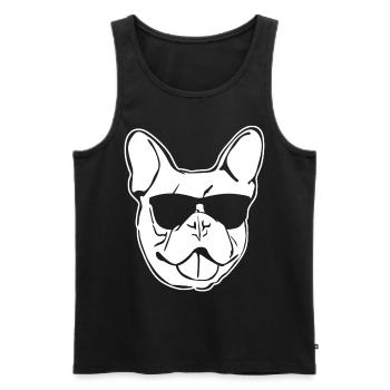 French Bulldog with Sunglasses - Men's Premium Organic Tank Top - black - Front - Michal (187cm)