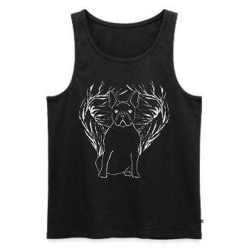 French Bulldog with Tree - Men's Premium Organic Tank Top - black - Front - Michal (187cm)