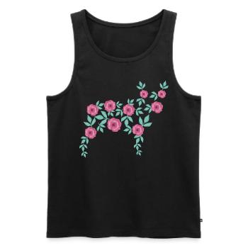 French Bulldog made of Flowers - Men's Premium Organic Tank Top - black - Front - Michal (187cm)