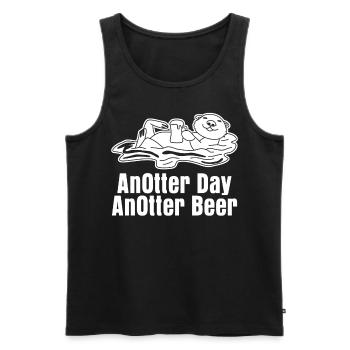 Otter and Beer - Männer Premium Bio Tank Top - Schwarz - Vorne - Michal (187cm)