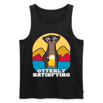Beer Otters Otter - Männer Premium Bio Tank Top - Schwarz - Vorne - Michal (187cm)