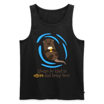 Beer and Otters Otter - Männer Premium Bio Tank Top - Schwarz - Vorne - Michal (187cm)
