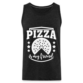 Pizza Joke Pizzaria - Männer Premium Bio Tank Top - Anthrazit - Vorne - Alexander (188cm)