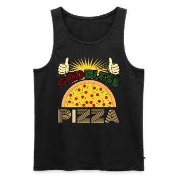 Pizza Saying Pizzaria - Men's Premium Organic Tank Top - black - Front - AI Model Male 178 light (178cm)