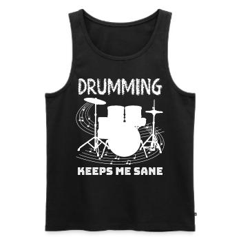 Drummer Drum Drumset Drumsticks Drums - Débardeur bio Premium Homme - noir - Devant - Michal (187cm)
