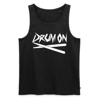 Drums Drum Set Drum Drummer - Men's Premium Organic Tank Top - black - Front - AI Model Male 178 light (178cm)