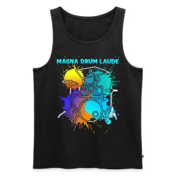 Drum Drummer Drums Drumset - Männer Premium Bio Tank Top - Schwarz - Vorne - AI Model Male 178 light (178cm)