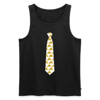 Pizza Tie Pizzaria Pizzas - Men's Premium Organic Tank Top - black - Front - AI Model Male 178 light (178cm)