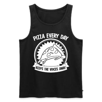 Pizzas Pizzaria Pizza - Men's Premium Organic Tank Top - black - Front - AI Model Male 178 light (178cm)