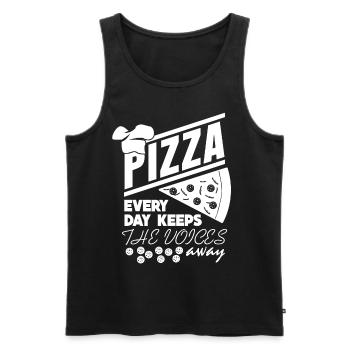 Pizzaria Pizza Pizzas - Men's Premium Organic Tank Top - black - Front - AI Model Male 178 light (178cm)