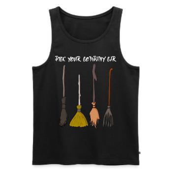 Witch's Broom Halloween Witch Witchcraft - Men's Premium Organic Tank Top - black - Front - AI Model Male 178 light (178cm)