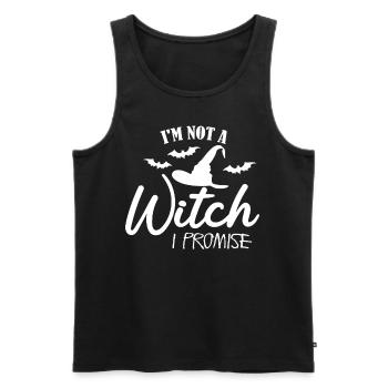 Halloween Witch Witchcraft Witch's Broom - Men's Premium Organic Tank Top - black - Front - AI Model Male 178 light (178cm)