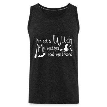 Witch Halloween Witchcraft Witch's Broom - Men's Premium Organic Tank Top - charcoal grey - Front - Alexander (188cm)