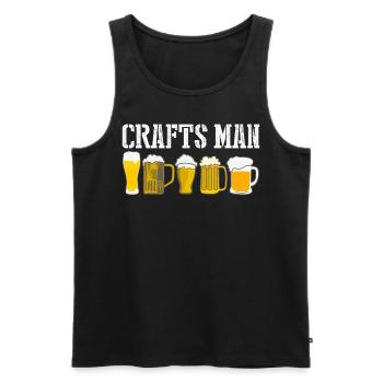 Craft beer brewing Hops Malt - Männer Premium Bio Tank Top - Schwarz - Vorne - AI Model Male 178 light (178cm)