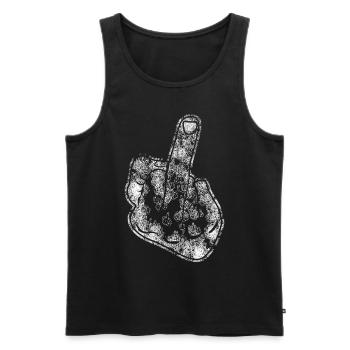 Middle Finger Statement Misanthrope - Männer Premium Bio Tank Top - Schwarz - Vorne - AI Model Male 178 light (178cm)